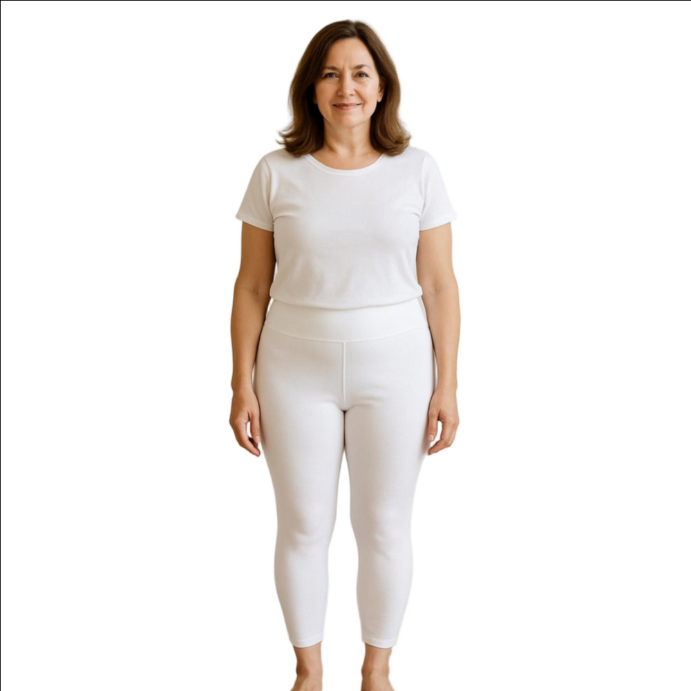 Women with Control White Ankle Length Leggings